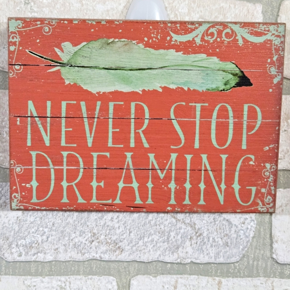 Never Stop Dreaming Wood Art